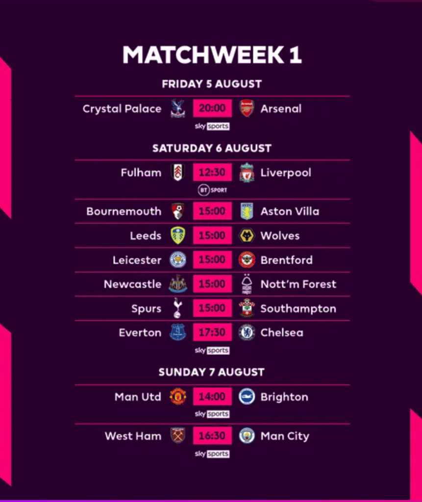 Premier League Fixtures SherifOhran